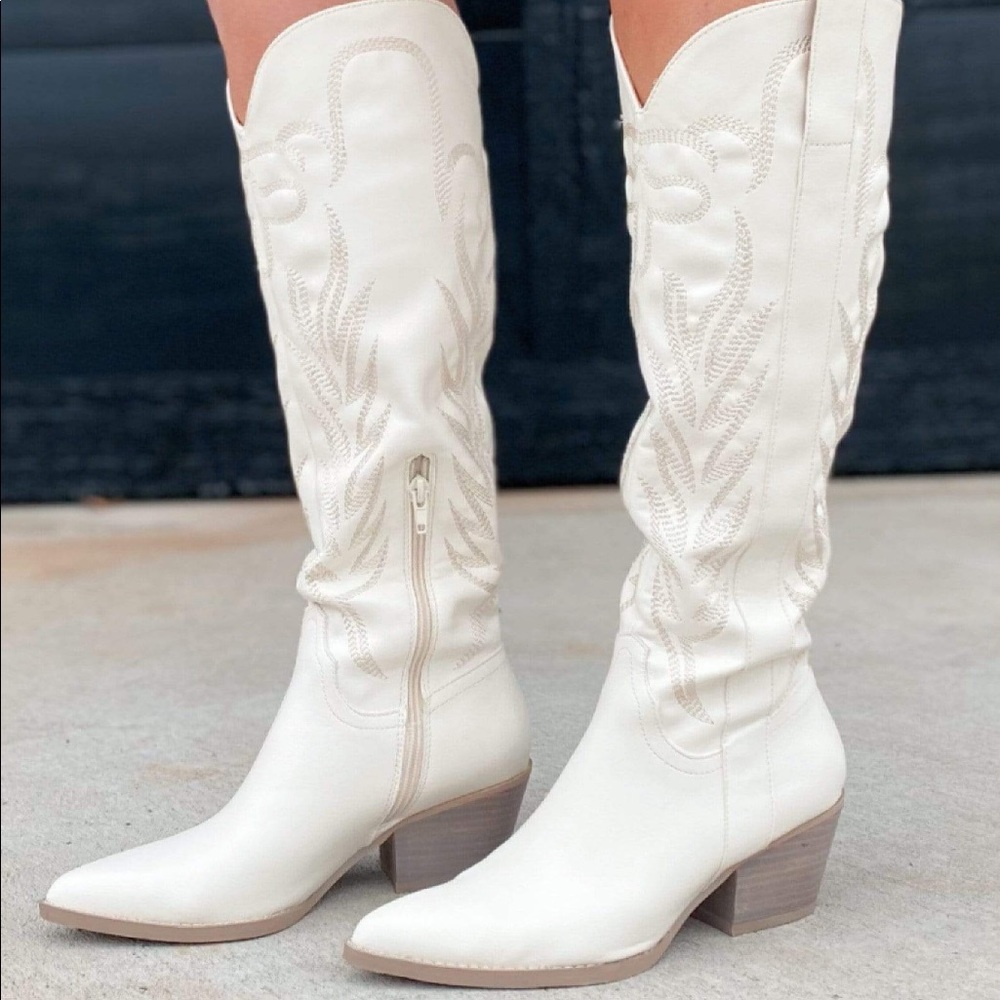 LAST PAIR! See Ya Later Cowboy Boots-White